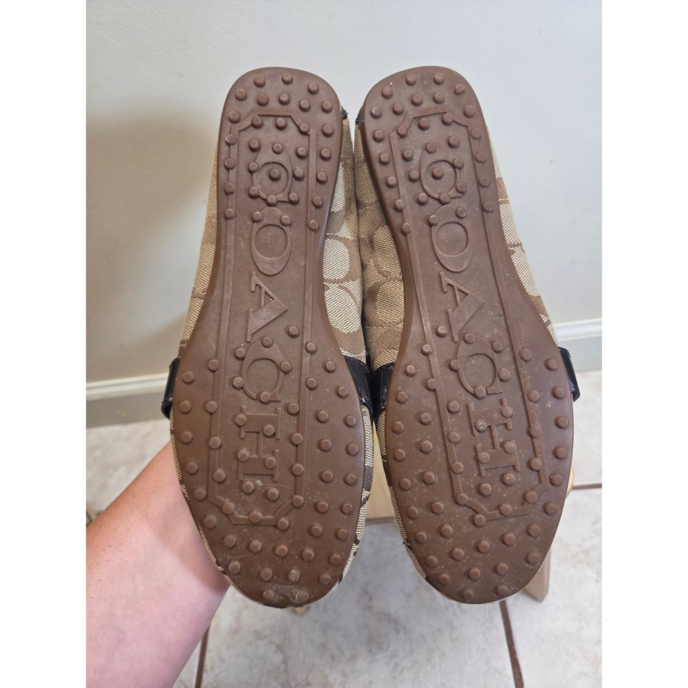 Coach Felicia Signature Monogram Loafers Brown Patent Leather Driving Mocs 7 - Picture 6 of 7